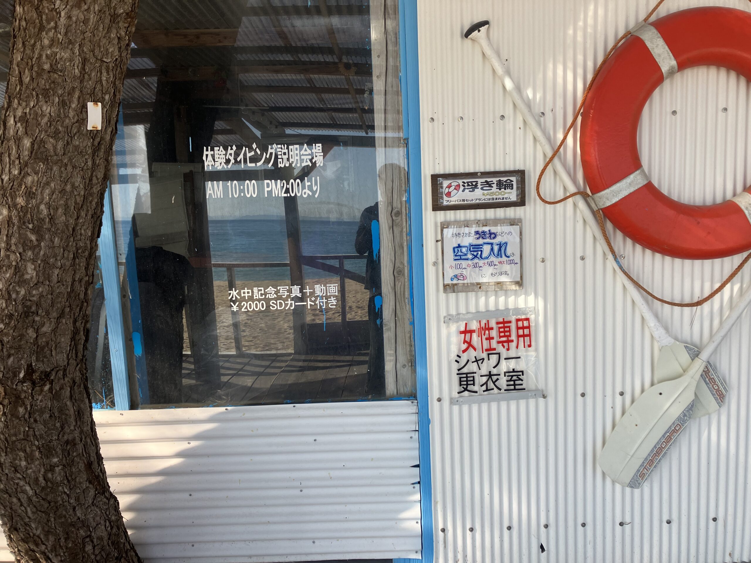 体験ダイビング説明会場