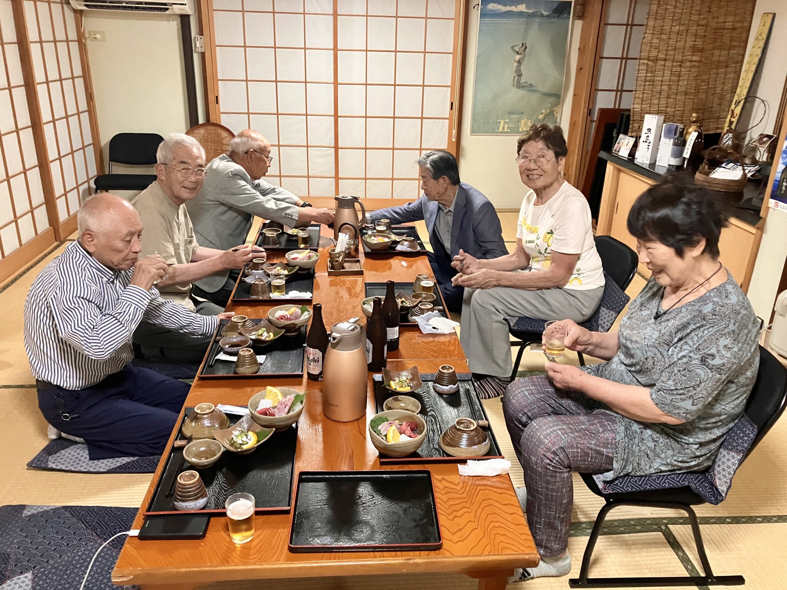 民宿西光荘で夕食