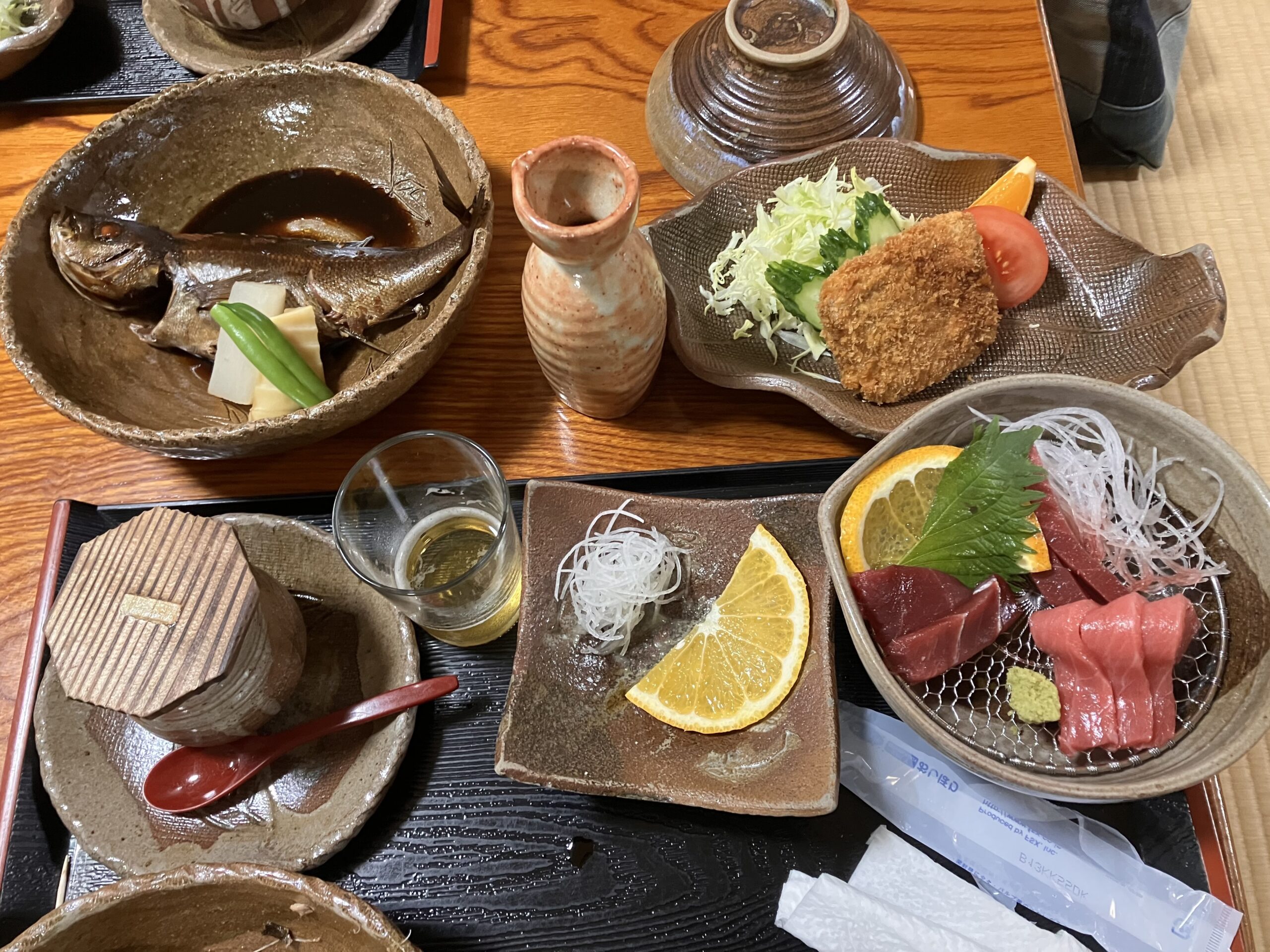 民宿西光荘で夕食